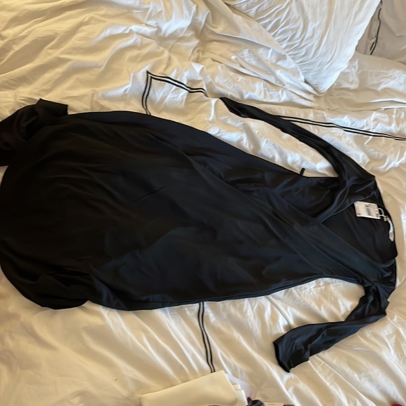MANGO - Black Wrap Dress - Size XXS NWT - Picture 2 of 3